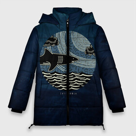 Женская зимняя куртка Oversize с принтом Акулы California Sharks в городе Новоалтайск, верх — 100% полиэстер; подкладка — 100% полиэстер; утеплитель — 100% полиэстер | длина ниже бедра, силуэт Оверсайз. Есть воротник-стойка, отстегивающийся капюшон и ветрозащитная планка. 

Боковые карманы с листочкой на кнопках и внутренний карман на молнии | shark | акула | волны | калифорния | море | океан