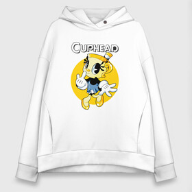 Женское худи Oversize хлопок с принтом Chalice caphead в городе Новоалтайск, френч-терри — 70% хлопок, 30% полиэстер. Мягкий теплый начес внутри —100% хлопок | боковые карманы, эластичные манжеты и нижняя кромка, капюшон на магнитной кнопке | caphead | chalice | cup | miss | ms | капхед | капхейд | мисс | чалис | чашка