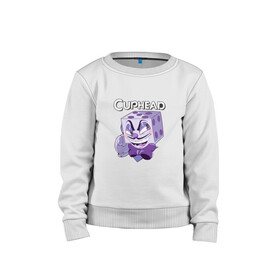 Детский свитшот хлопок с принтом King Cubes Сaphead в городе Новоалтайск, 100% хлопок | круглый вырез горловины, эластичные манжеты, пояс и воротник | caphead | cubes | king | капхед | капхейд | король | кубиков