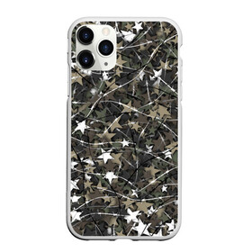Чехол для iPhone 11 Pro Max матовый с принтом Звёзды и колючки в городе Новоалтайск, Силикон |  | звезда | звездатый | камуфляж | колючая проволока | милитари | паттерн | хаки | шипы