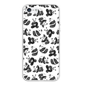 Чехол для iPhone 5/5S матовый с принтом Акварельные панды паттерн в городе Новоалтайск, Силикон | Область печати: задняя сторона чехла, без боковых панелей | art | black white | cute | funny panda | panda | pandas | pattern | watercolor | акварель | акварельный рисунок | арт | детский рисунок | маленькие панды | медведи | медвежата | милые панды | мишки | панда | пандочка | пандочки | узор