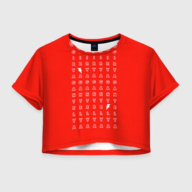 Женская футболка Crop-top 3D с принтом Stand out red в городе Новоалтайск, 100% полиэстер | круглая горловина, длина футболки до линии талии, рукава с отворотами | red energy | выделение | молния | свободный текст | энергия