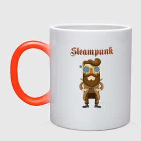 Кружка хамелеон с принтом Стимпанк парень Steampunk boy (Z) в городе Новоалтайск, керамика | меняет цвет при нагревании, емкость 330 мл | Тематика изображения на принте: steam punk | steamfest | steampunk | бойлерпанк | дизельпанк | клокпанк | маннерпанк | механика | научная фантастика | паро панк | паровой панк | паропанк | стим панк | стимпанк | стимпанк стиль | стимфест