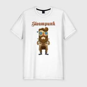 Мужская футболка хлопок Slim с принтом Стимпанк парень Steampunk boy (Z) в городе Новоалтайск, 92% хлопок, 8% лайкра | приталенный силуэт, круглый вырез ворота, длина до линии бедра, короткий рукав | steam punk | steamfest | steampunk | бойлерпанк | дизельпанк | клокпанк | маннерпанк | механика | научная фантастика | паро панк | паровой панк | паропанк | стим панк | стимпанк | стимпанк стиль | стимфест