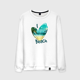 Мужской свитшот хлопок с принтом Love Beach в городе Новоалтайск, 100% хлопок |  | Тематика изображения на принте: любовь | море | пальма | пляж | сердце