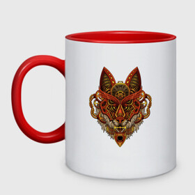 Кружка двухцветная с принтом Меха Лиса Steampunk Fox (Z) в городе Новоалтайск, керамика | объем — 330 мл, диаметр — 80 мм. Цветная ручка и кайма сверху, в некоторых цветах — вся внутренняя часть | steam punk | steamfest | steampunk | бойлерпанк | дизельпанк | клокпанк | маннерпанк | механика | научная фантастика | паро панк | паровой панк | паропанк | стим панк | стимпанк | стимпанк стиль | стимфест