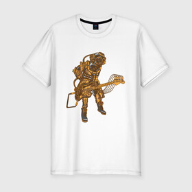 Мужская футболка хлопок Slim с принтом Рок стимпанк Rock Steampunk (Z) в городе Новоалтайск, 92% хлопок, 8% лайкра | приталенный силуэт, круглый вырез ворота, длина до линии бедра, короткий рукав | steam punk | steamfest | steampunk | бойлерпанк | дизельпанк | клокпанк | маннерпанк | механика | научная фантастика | паро панк | паровой панк | паропанк | стим панк | стимпанк | стимпанк стиль | стимфест