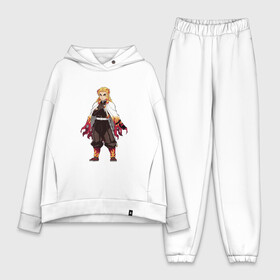 Женский костюм хлопок Oversize с принтом Kyoujurou Rengoku в городе Новоалтайск,  |  | demon slayer | iguro obanai | kochou shinobu | клинок | обанай игуро | рассекающий демонов