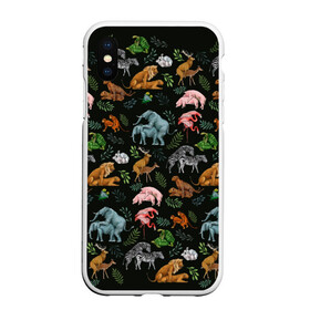 Чехол для iPhone XS Max матовый с принтом Дикие Звери Паттерн в городе Новоалтайск, Силикон | Область печати: задняя сторона чехла, без боковых панелей | animals | зайцы | звери | зебры | кошки | лев | леопард | обезьяны | олени | природа | тигры | фламинго | цветы
