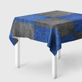 Скатерть 3D с принтом Denim Patchwork в городе Новоалтайск, 100% полиэстер (ткань не мнется и не растягивается) | Размер: 150*150 см | Тематика изображения на принте: blue gray | denim | jeans | patchwork | джинсовая ткань