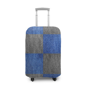 Чехол для чемодана 3D с принтом Denim Patchwork в городе Новоалтайск, 86% полиэфир, 14% спандекс | двустороннее нанесение принта, прорези для ручек и колес | blue gray | denim | jeans | patchwork | джинсовая ткань