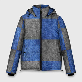 Мужская зимняя куртка 3D с принтом Denim Patchwork в городе Новоалтайск, верх — 100% полиэстер; подкладка — 100% полиэстер; утеплитель — 100% полиэстер | длина ниже бедра, свободный силуэт Оверсайз. Есть воротник-стойка, отстегивающийся капюшон и ветрозащитная планка. 

Боковые карманы с листочкой на кнопках и внутренний карман на молнии. | blue gray | denim | jeans | patchwork | джинсовая ткань
