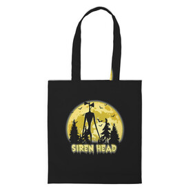 Шоппер 3D с принтом Siren Head Yellow Moon в городе Новоалтайск, 100% полиэстер | Плотность: 200 г/м2; Размер: 34×35 см; Высота лямок: 30 см | 6789 | cartoon | cat | forest | foundation | head | monster | moon | mountains | scp | siren | sirenhead | голова | горы | кот | лес | луна | монстр | объект | объекты | сирена | сиреноголовый | фонд | чудище | чудовище