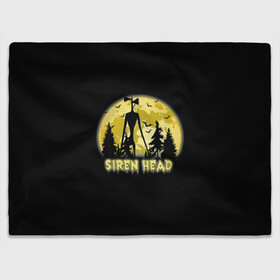 Плед 3D с принтом Siren Head Yellow Moon в городе Новоалтайск, 100% полиэстер | закругленные углы, все края обработаны. Ткань не мнется и не растягивается | 6789 | cartoon | cat | forest | foundation | head | monster | moon | mountains | scp | siren | sirenhead | голова | горы | кот | лес | луна | монстр | объект | объекты | сирена | сиреноголовый | фонд | чудище | чудовище