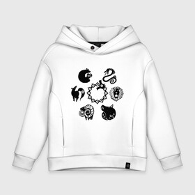Детское худи Oversize хлопок с принтом 7 СМЕРТНЫХ ГРЕХОВ SEVEN DEADLY SINS (Z) в городе Новоалтайск, френч-терри — 70% хлопок, 30% полиэстер. Мягкий теплый начес внутри —100% хлопок | боковые карманы, эластичные манжеты и нижняя кромка, капюшон на магнитной кнопке | Тематика изображения на принте: anime | meliodas | nanatsu no taizai | seven deadly sins | аниме | бан | гаутер | гила | гилсандер | гриамор | диана | дрейфус | заратрас | кинг | манга | мелиодас | мерлин | хаузер | хельбрам | хендри
