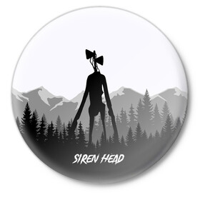Значок с принтом SIREN HEAD | DARK FOREST в городе Новоалтайск,  металл | круглая форма, металлическая застежка в виде булавки | Тематика изображения на принте: 6789 | cartoon | cat | dark | forest | foundation | head | monster | mountains | scp | siren | sirenhead | голова | горы | кот | лес | монстр | объект | объекты | сирена | сиреноголовый | фонд | чудище | чудовище