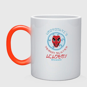 Кружка хамелеон с принтом Demon Slayer ACADEMY в городе Новоалтайск, керамика | меняет цвет при нагревании, емкость 330 мл | demon slayer | kamado | kimetsu no yaiba | nezuko | tanjiro | аниме | гию томиока | зеницу агацума | иноске хашибира | камадо | клинок | корзинная девочка | манга | музан кибуцуджи | незуко | рассекающий демонов | танджиро