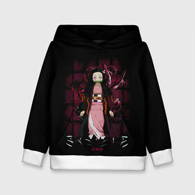Детская толстовка 3D с принтом Nezuko Kamado Kimetsu no Yaiba в городе Новоалтайск, 100% полиэстер | двухслойный капюшон со шнурком для регулировки, мягкие манжеты на рукавах и по низу толстовки, спереди карман-кенгуру с мягким внутренним слоем | demon slayer | kamado | kimetsu no yaiba | nezuko | tanjiro | аниме | гию томиока | зеницу агацума | иноске хашибира | камадо | клинок | корзинная девочка | манга | музан кибуцуджи | незуко | рассекающий демонов | танджиро