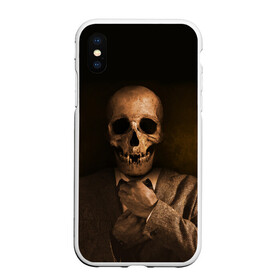 Чехол для iPhone XS Max матовый с принтом Мистер Скелет в городе Новоалтайск, Силикон | Область печати: задняя сторона чехла, без боковых панелей | зомби | костюм | мертвец | мертвый | мистер | скелет | череп