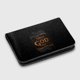 Картхолдер с принтом с принтом God day GOW в городе Новоалтайск, натуральная матовая кожа | размер 7,3 х 10 см; кардхолдер имеет 4 кармана для карт; | gad of war | game | games | god of war | god of wor | бог войны | игра | игры | кинжалы | кратос | праздник