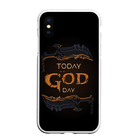 Чехол для iPhone XS Max матовый с принтом God day GOW в городе Новоалтайск, Силикон | Область печати: задняя сторона чехла, без боковых панелей | gad of war | game | games | god of war | god of wor | бог войны | игра | игры | кинжалы | кратос | праздник