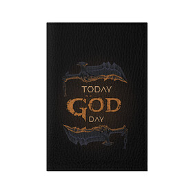 Обложка для паспорта матовая кожа с принтом God day GOW в городе Новоалтайск, натуральная матовая кожа | размер 19,3 х 13,7 см; прозрачные пластиковые крепления | Тематика изображения на принте: gad of war | game | games | god of war | god of wor | бог войны | игра | игры | кинжалы | кратос | праздник