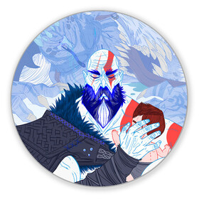 Коврик для мышки круглый с принтом Yang Atreus God of war в городе Новоалтайск, резина и полиэстер | круглая форма, изображение наносится на всю лицевую часть | gad of war | game | games | god of war | god of wor | атрей | атрэй | бог войны | игра | игры | кратос