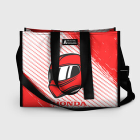 Сумка-шоппер 3D с принтом Honda - Strokes в городе Новоалтайск, 100% полиэстер | застегивается на металлическую кнопку; внутренний карман застегивается на молнию. Стенки укреплены специальным мягким материалом, чтобы защитить содержимое от несильных ударов
 | accord | auto | civic | crv | honda | logo | moto | motors | sport | авто | автомобиль | аккорд | гонки | краска | лого | логотип | логотипы | марка | мото | моторс | мотоцикл | серия | символ | символы | спорт | хонда | цивик