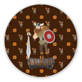 Коврик для мышки круглый с принтом Valheim Viking в городе Новоалтайск, резина и полиэстер | круглая форма, изображение наносится на всю лицевую часть | fantasy | mmo | valheim | valve | валхейм | вальхейм | викинги | выживалка | игра | королевская битва | ммо | ролевая игра | фэнтази