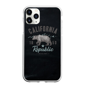 Чехол для iPhone 11 Pro Max матовый с принтом California republic в городе Новоалтайск, Силикон |  | Тематика изображения на принте: bear | california | republic | state | калифорния | медведь | республика