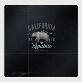 Магнитный плакат 3Х3 с принтом California republic в городе Новоалтайск, Полимерный материал с магнитным слоем | 9 деталей размером 9*9 см | bear | california | republic | state | калифорния | медведь | республика