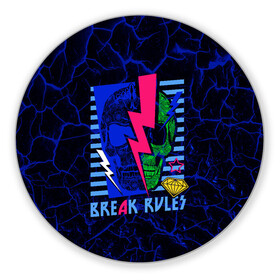 Коврик для мышки круглый с принтом Break Rules Череп в городе Новоалтайск, резина и полиэстер | круглая форма, изображение наносится на всю лицевую часть | hell | skull | ад | скелет | ужасы | череп | черепушка