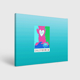 Холст прямоугольный с принтом CALIFORNIA SURF в городе Новоалтайск, 100% ПВХ |  | california | love | surf | влюбленные | закат | калифорния | любовь | море | пальма