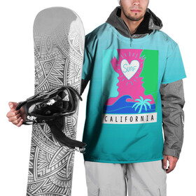 Накидка на куртку 3D с принтом CALIFORNIA SURF в городе Новоалтайск, 100% полиэстер |  | california | love | surf | влюбленные | закат | калифорния | любовь | море | пальма
