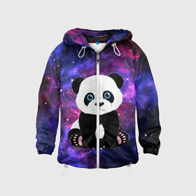 Детская ветровка 3D с принтом Space Panda в городе Новоалтайск, 100% полиэстер | подол и капюшон оформлены резинкой с фиксаторами, по бокам два кармана без застежек, один потайной карман на груди | animal | bear | panda | space | star | вселенная | галактика | животные | звёзды | космос | медведь | миша | панда
