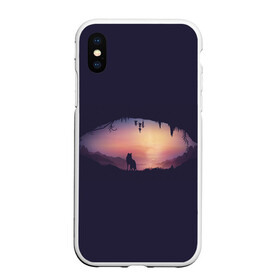 Чехол для iPhone XS Max матовый с принтом Закат в пещере в городе Новоалтайск, Силикон | Область печати: задняя сторона чехла, без боковых панелей | арт | волк | дикая природа | дикий зверь | дикое животное | закат | зверь | лиса | пещера | природа | рисунок | силуэт | тень