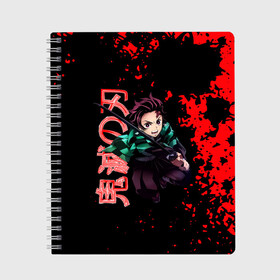 Тетрадь с принтом Танджиро Kimetsu no Yaiba в городе Новоалтайск, 100% бумага | 48 листов, плотность листов — 60 г/м2, плотность картонной обложки — 250 г/м2. Листы скреплены сбоку удобной пружинной спиралью. Уголки страниц и обложки скругленные. Цвет линий — светло-серый
 | demon slayer | kamado | kimetsu no yaiba | nezuko | tanjiro | аниме | гию томиока | зеницу агацума | иноске хашибира | камадо | клинок | корзинная девочка | манга | музан кибуцуджи | незуко | рассекающий демонов | танджиро