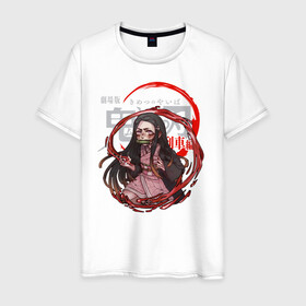 Мужская футболка хлопок с принтом Nezuko Kamado Kimetsu no Yaiba в городе Новоалтайск, 100% хлопок | прямой крой, круглый вырез горловины, длина до линии бедер, слегка спущенное плечо. | demon slayer | kamado | kimetsu no yaiba | nezuko | tanjiro | аниме | гию томиока | зеницу агацума | иноске хашибира | камадо | клинок | корзинная девочка | манга | музан кибуцуджи | незуко | рассекающий демонов | танджиро