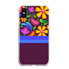 Чехол для iPhone XS Max матовый с принтом Мультяшные Цветы в городе Новоалтайск, Силикон | Область печати: задняя сторона чехла, без боковых панелей | линии | минимализм | мультяшные цветы | полосы | рисунок | узоры | цветы