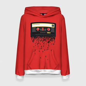Женская толстовка 3D с принтом The death of the cassette tape в городе Новоалтайск, 100% полиэстер  | двухслойный капюшон со шнурком для регулировки, мягкие манжеты на рукавах и по низу толстовки, спереди карман-кенгуру с мягким внутренним слоем. | 80 | 90 | age | death | epoch | era | retro | tape | гибель | двоичный | кассета | кассеты | код | компьютер | компьютеризация | переход | программирование | уходящая | ушедшая | цифровая | цифровой | эра