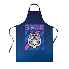 Фартук 3D с принтом Roar Tiger в городе Новоалтайск, 100% полиэстер | общий размер — 65 х 85 см, ширина нагрудника — 26 см, горловина — 53 см, длина завязок — 54 см, общий обхват в поясе — 173 см. Принт на завязках и на горловине наносится с двух сторон, на основной части фартука — только с внешней стороны | roar | большая кошка | полосатый | тигр | тигрица | хищник