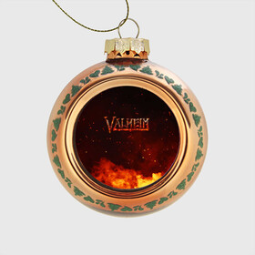Стеклянный ёлочный шар с принтом Valheim огненный лого в городе Новоалтайск, Стекло | Диаметр: 80 мм | fantasy | mmo | valheim | valve | валхейм | вальхейм | викинги | выживалка | игра | королевская битва | ммо | ролевая игра | фэнтази