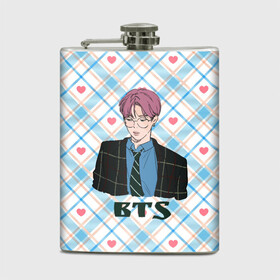Фляга с принтом BTS anime style в городе Новоалтайск, металлический корпус | емкость 0,22 л, размер 125 х 94 мм. Виниловая наклейка запечатывается полностью | Тематика изображения на принте: bts | k pop | kpop | rm | аниме | бтс | ви | джей хоуп | джонгук | кпоп | сюга | чимин | чин | япония