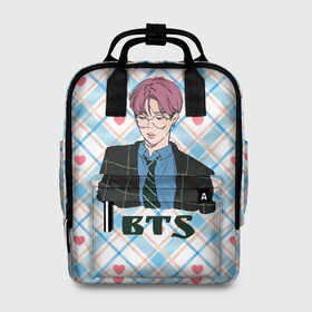 Женский рюкзак 3D с принтом BTS anime style в городе Новоалтайск, 100% полиэстер | лямки с регулируемой длиной, сверху ручки, чтобы рюкзак нести как сумку. Основное отделение закрывается на молнию, как и внешний карман. Внутри два дополнительных кармана, один из которых закрывается на молнию. По бокам два дополнительных кармашка, куда поместится маленькая бутылочка
 | Тематика изображения на принте: bts | k pop | kpop | rm | аниме | бтс | ви | джей хоуп | джонгук | кпоп | сюга | чимин | чин | япония