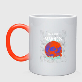 Кружка хамелеон с принтом Skull madness в городе Новоалтайск, керамика | меняет цвет при нагревании, емкость 330 мл | bone | bones | creepy | dead | death | halloween | horror | madness | scary | skull | skulls | the curse | голова | кости | ужасы | хоррор | череп