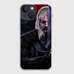 Чехол для iPhone 13 mini с принтом Ведьмак Геральт в городе Новоалтайск,  |  | Тематика изображения на принте: ведьмак | войн | волк. | геральт | меч | сериал