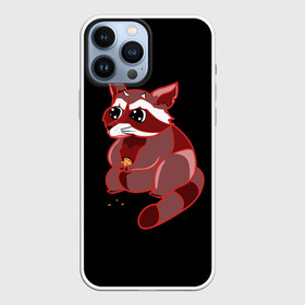 Чехол для iPhone 13 Pro Max с принтом Сердитый енотик в городе Новоалтайск,  |  | Тематика изображения на принте: еда | енот | животное | звери | печенька