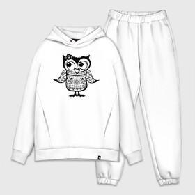 Мужской костюм хлопок OVERSIZE с принтом Сова в свитере в городе Новоалтайск,  |  | owl | owls | сова | совушка | совы | филин | фраза | юмор