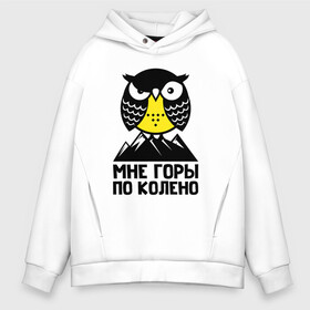 Мужское худи Oversize хлопок с принтом Сова. Мне горы по колено в городе Новоалтайск, френч-терри — 70% хлопок, 30% полиэстер. Мягкий теплый начес внутри —100% хлопок | боковые карманы, эластичные манжеты и нижняя кромка, капюшон на магнитной кнопке | owl | owls | сова | совушка | совы | филин | фраза | юмор