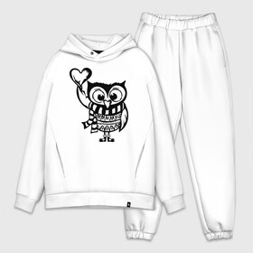 Мужской костюм хлопок OVERSIZE с принтом Сова с сердцем в городе Новоалтайск,  |  | owl | owls | сова | совушка | совы | филин | фраза | юмор